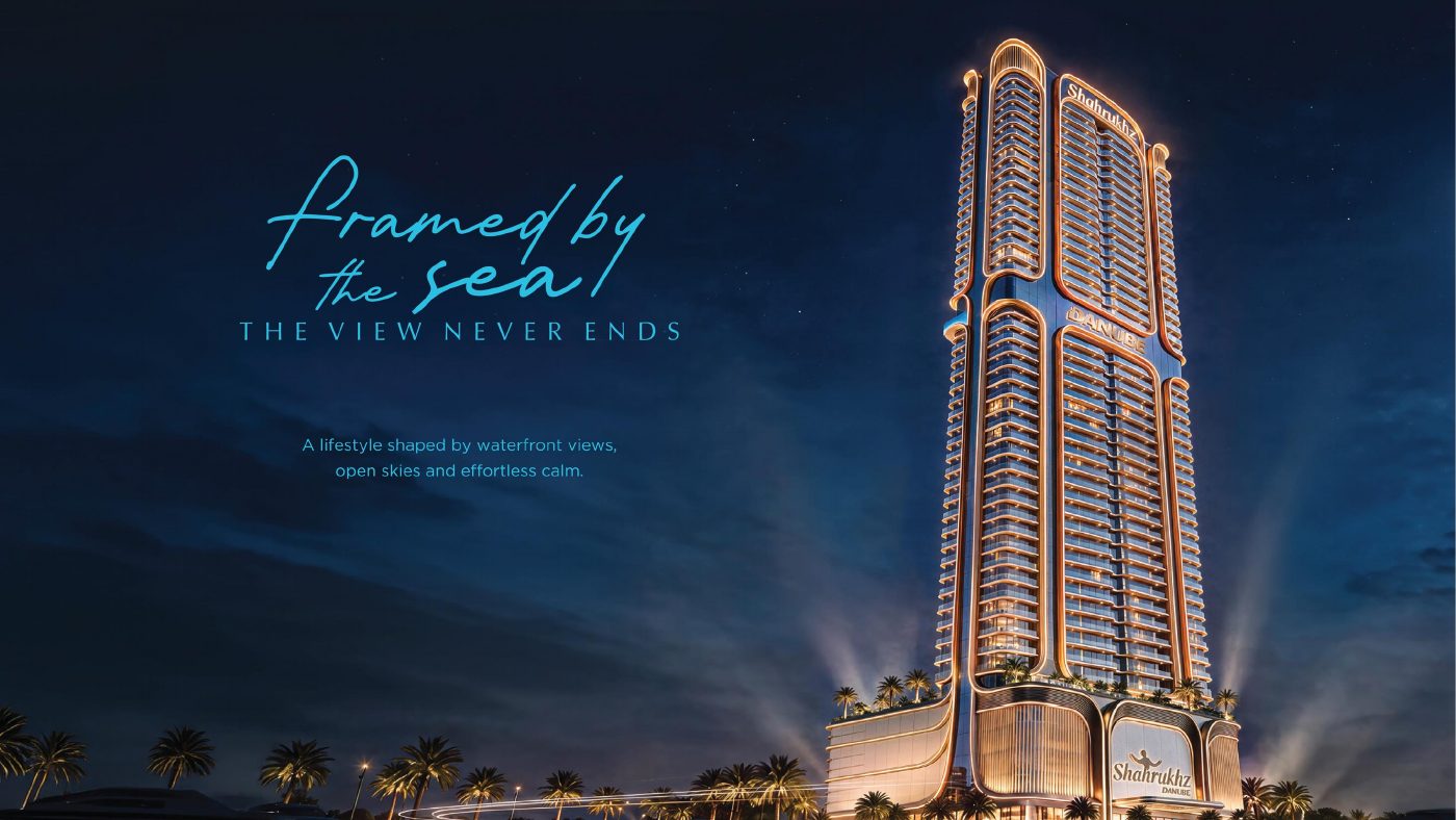 Shahrukhz Residences at night (developer rendering)