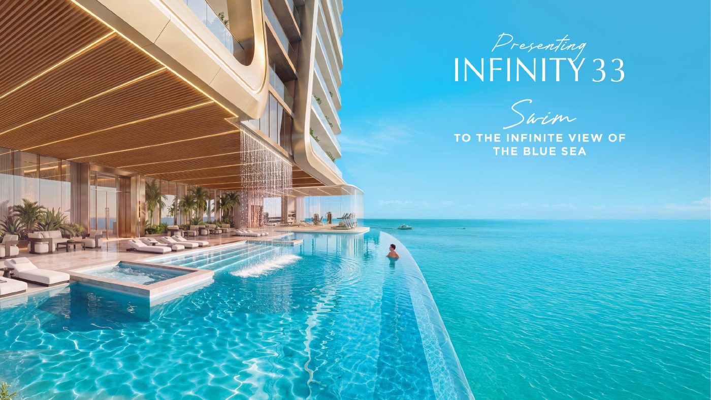 Infinity 33 pool on the Wellness Deck (developer rendering)