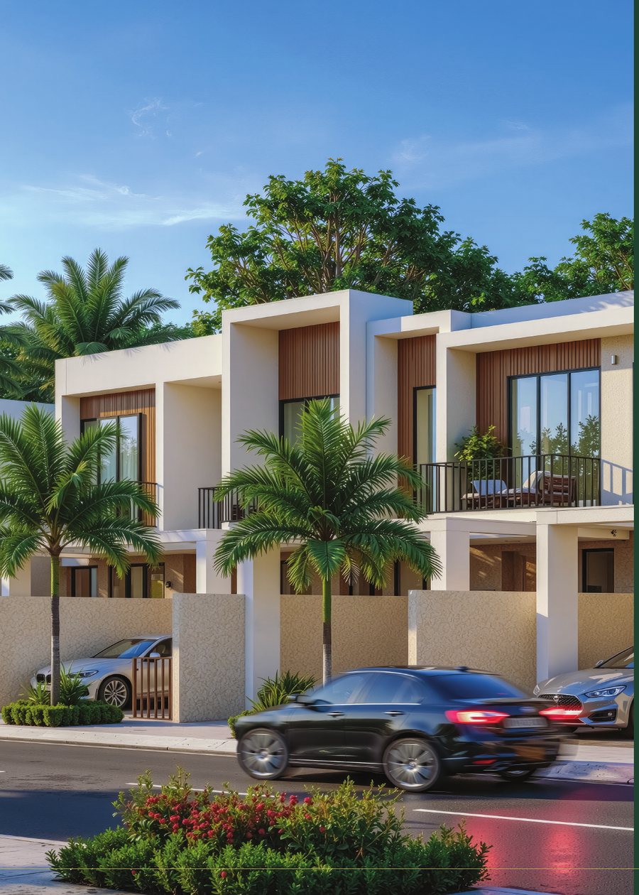 Townhouse street at Sukoon by Sanzen (developer rendering)