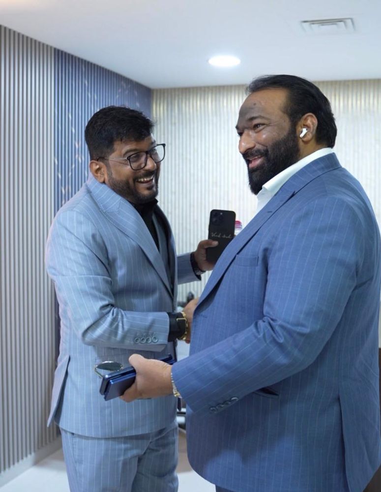 Greeting a client at the office